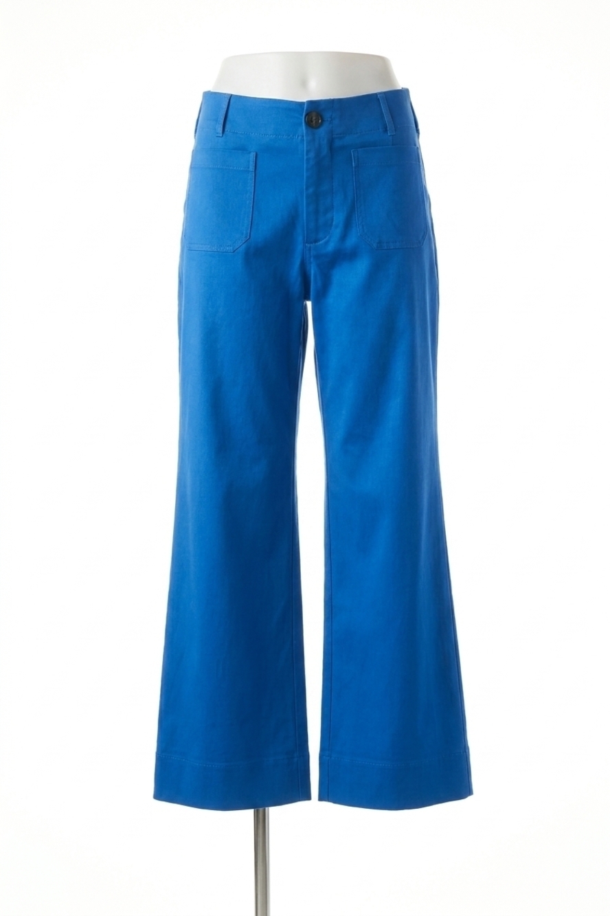 NEW UMGEE button stretch wide leg pants in blue